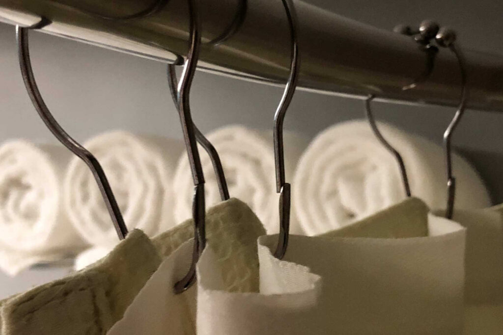 closed hooks for installing shower curtain